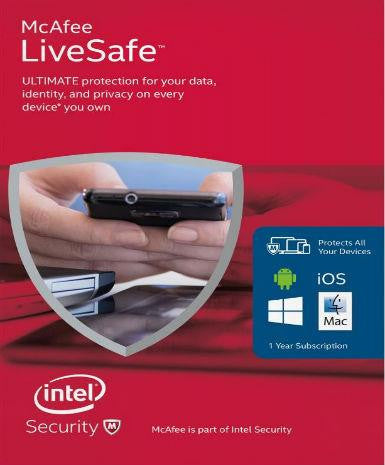 McAfee Livesafe 2016 1 Year (Unlimited Edition)